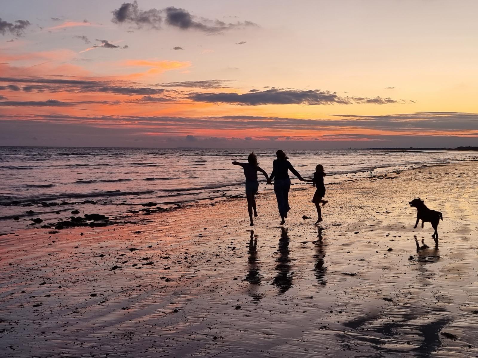 Beach walks at low tide